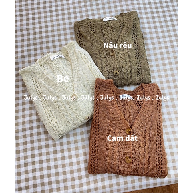 Áo cardigan len dệt mỏng cài cúc (ảnh thật shop chụp kèm video)