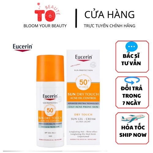 Kem chống nắng cho da nhờn mụn Eucerin Sun Gel-Cream Dry Touch Oil Control SPF50+ 50ml