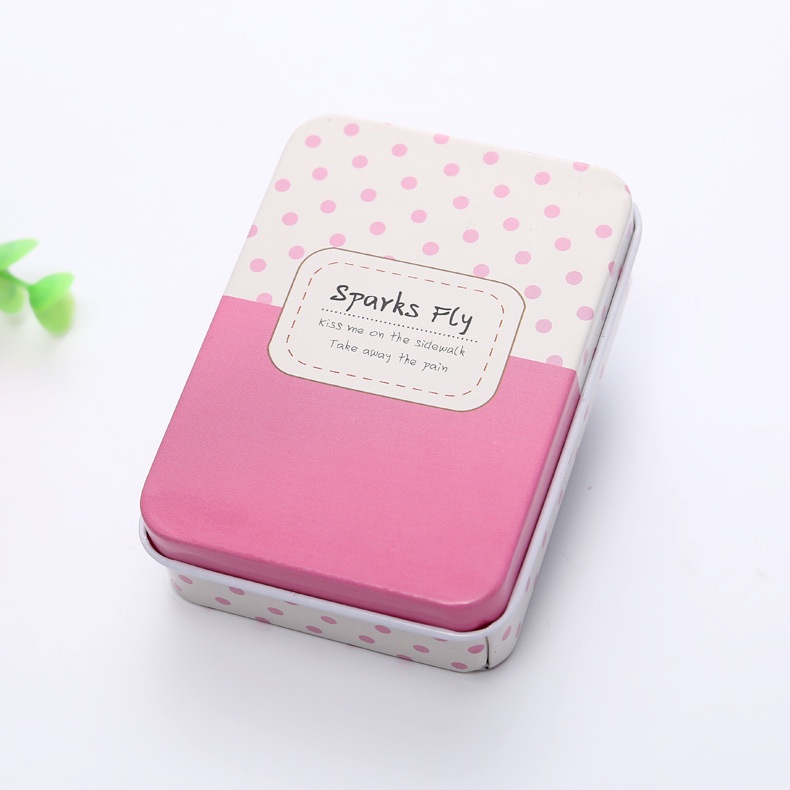 Hộp Thiếc Mini Hình Chữ Nhật Đựng Kẹp Tóc / Trang Sức Họa Tiết Hoạt Hình Sáng Tạo
