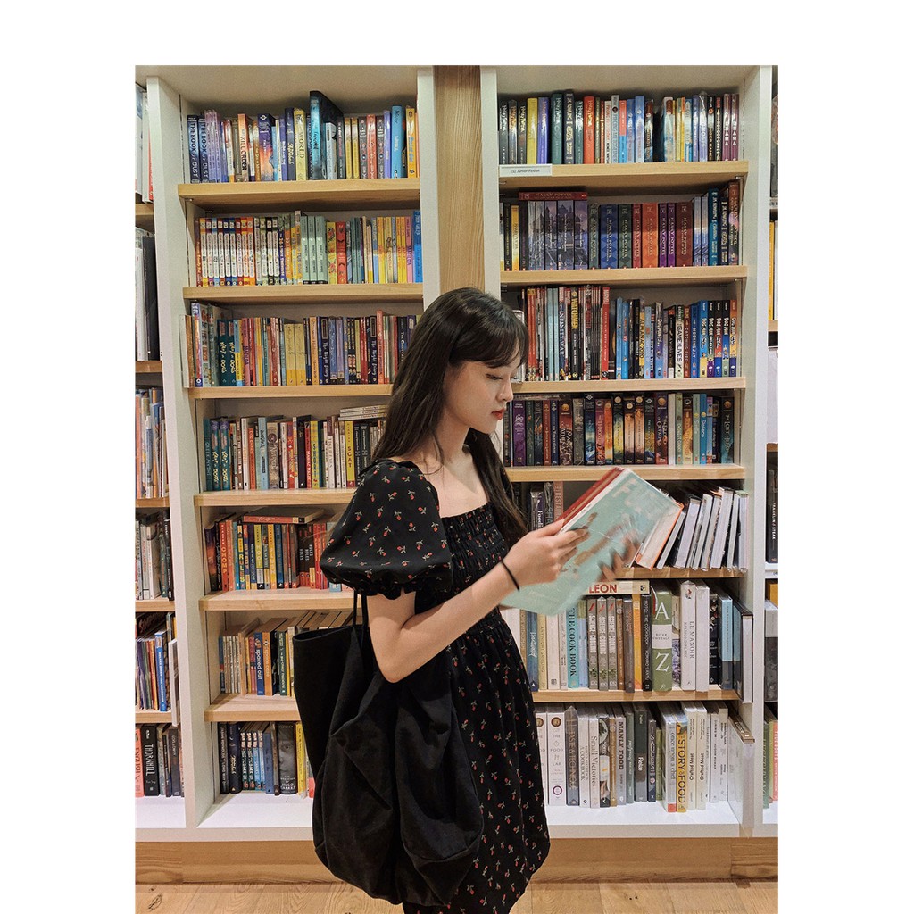 Váy hoa nhí tay phồng nhún ngực phong cách ulzzang Vitage Hàn Quốc V03 - Peyy Clothing | BigBuy360 - bigbuy360.vn