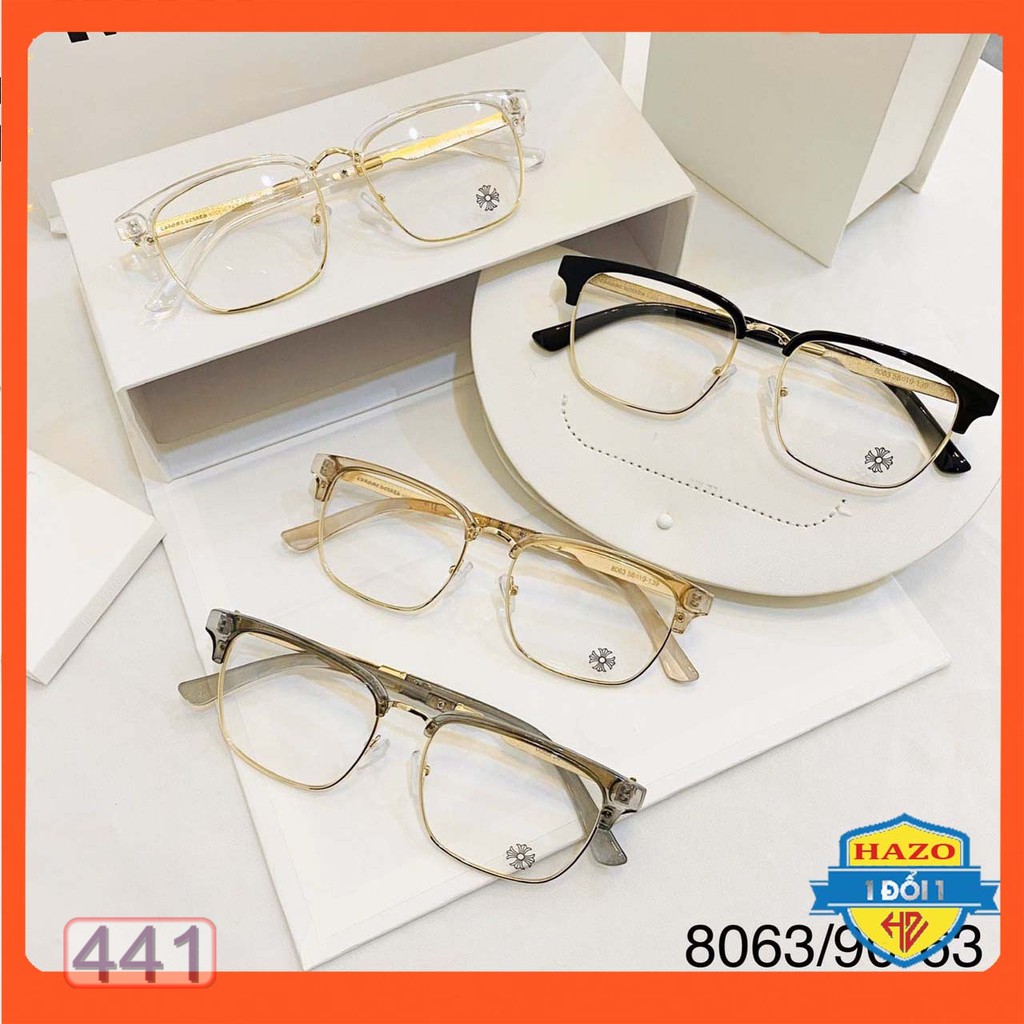 MẮT KÍNH GIẢ CẬN FORM VUÔNG 8063 GỌNG KIM LOẠI 441 SIÊU HOT