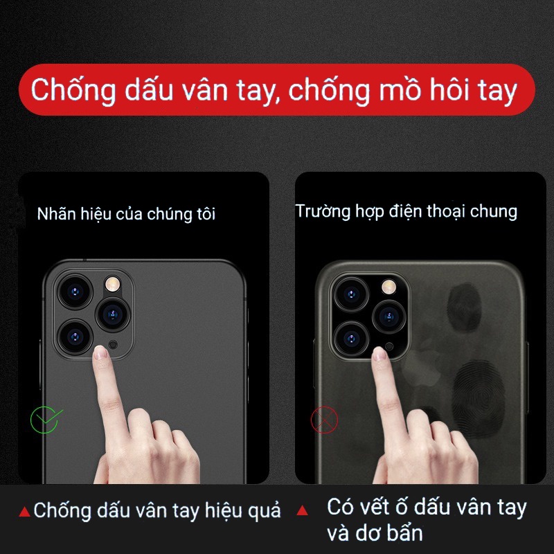 Ốp điện thoại siêu mỏng 0.26mm chống dấu vân tay cho iPhone SE 2020 6 6S 7 8 Plus XR X XS 11 12 13 Pro Max Mini