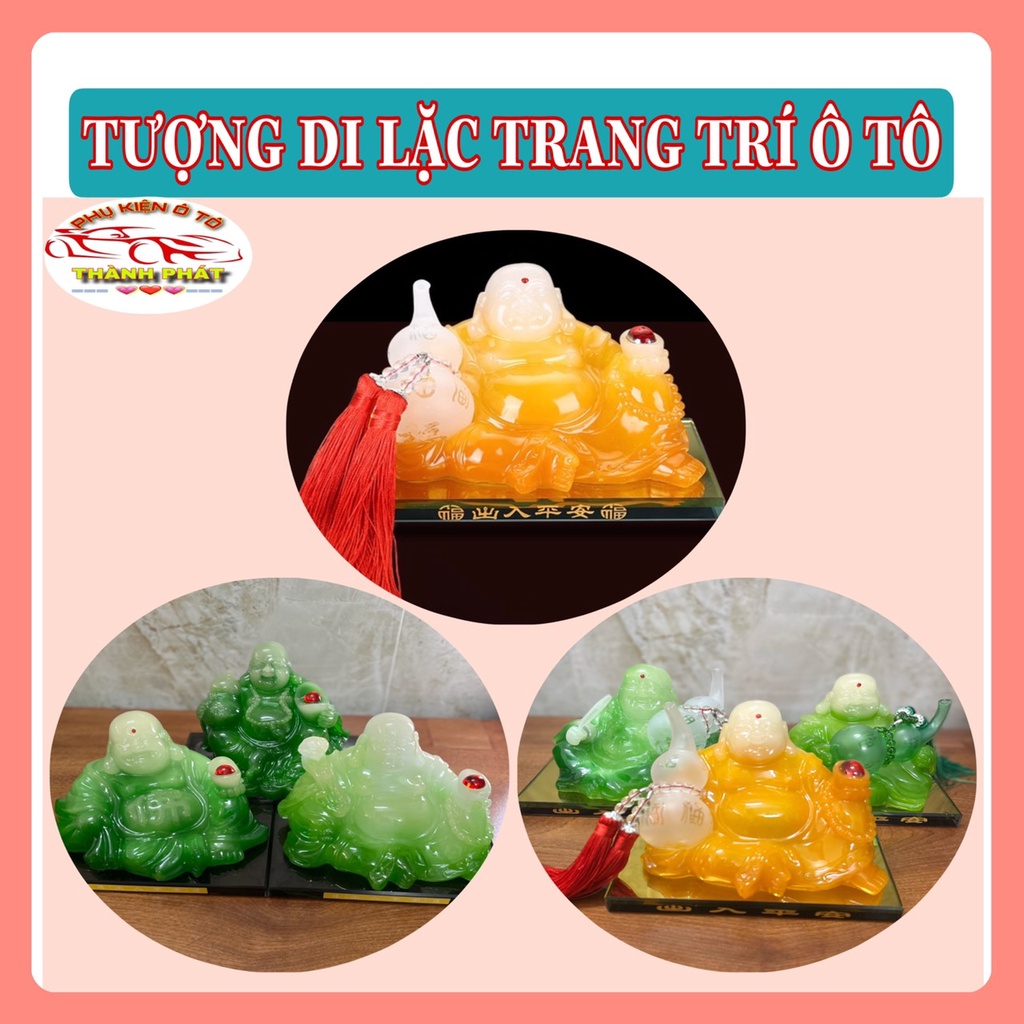 Tượng phật ông a di lặc đặt taplo trang trí ô tô xe hơi bàn làm việc chất liệu đá phong thủy mang tài lộc may mắn