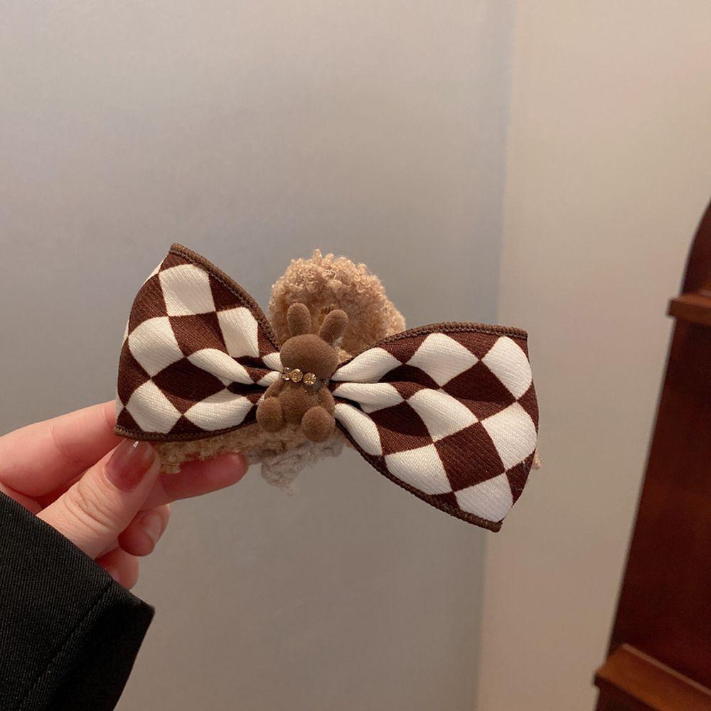 Kẹp Tóc Nơ Họa Tiết Kẻ Ô Dễ Thương Ngọt Ngào WMES15H Cho Nữ|Kẹp Tóc Hình Cá Mập Dễ Thương