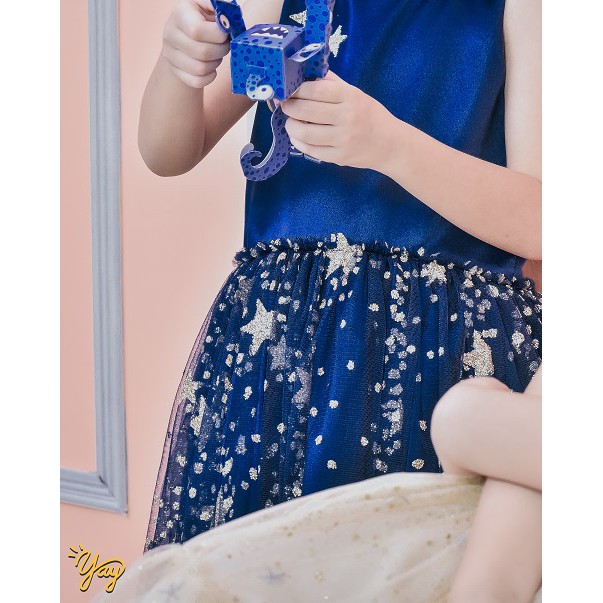Váy Lụa Xanh Sao Kim Tuyến Cánh Tiên - Yay