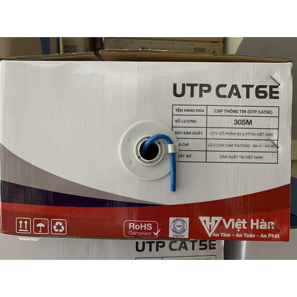 Dây cáp mạng máy tính Việt Hàn LEAD Cat6e, Cat5e Đồng LS Hàn Quốc 99.9%