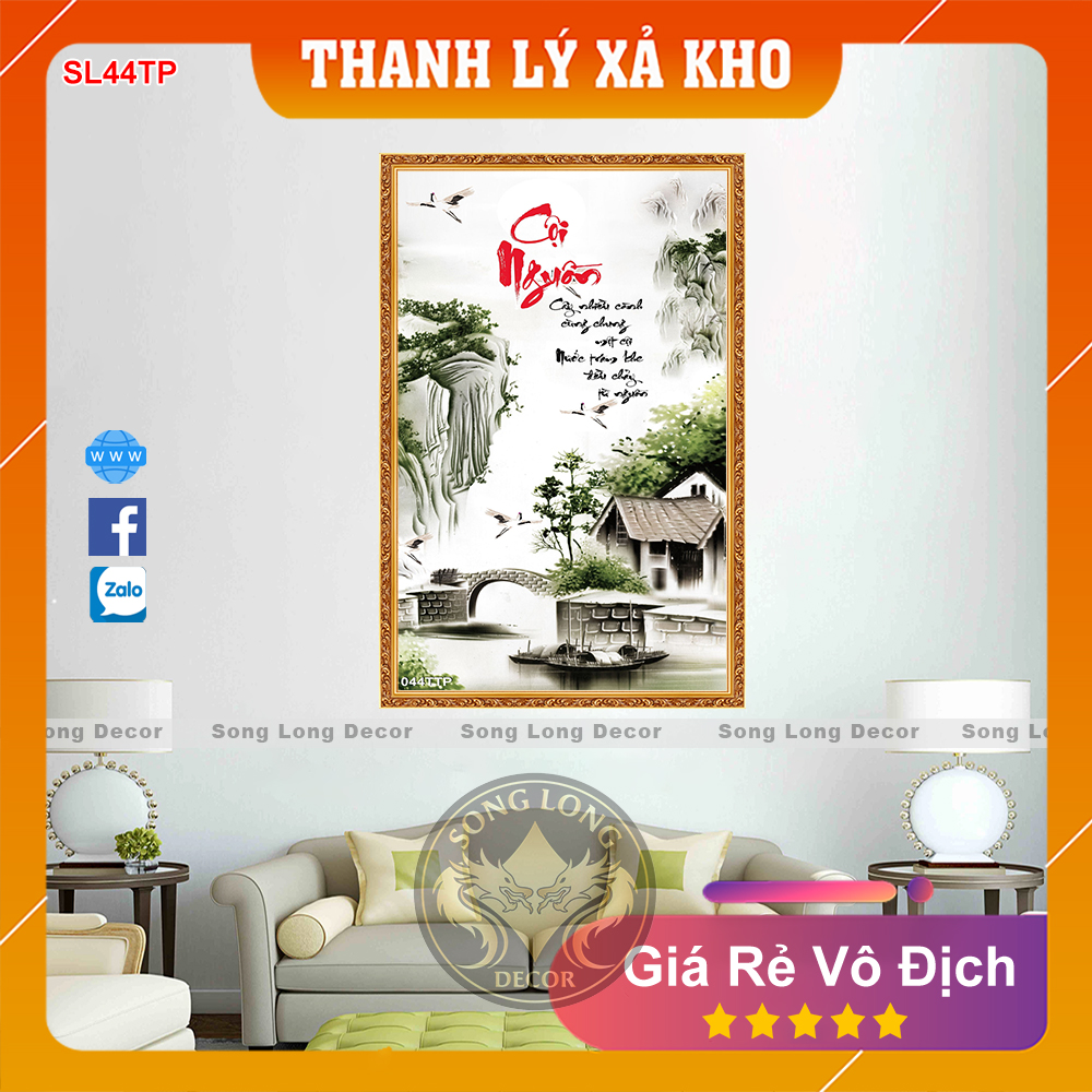 Tranh Dán Tường Chữ Cội Nguồn- SL44TP- Tranh 3d Thư Pháp - Song Long Decor