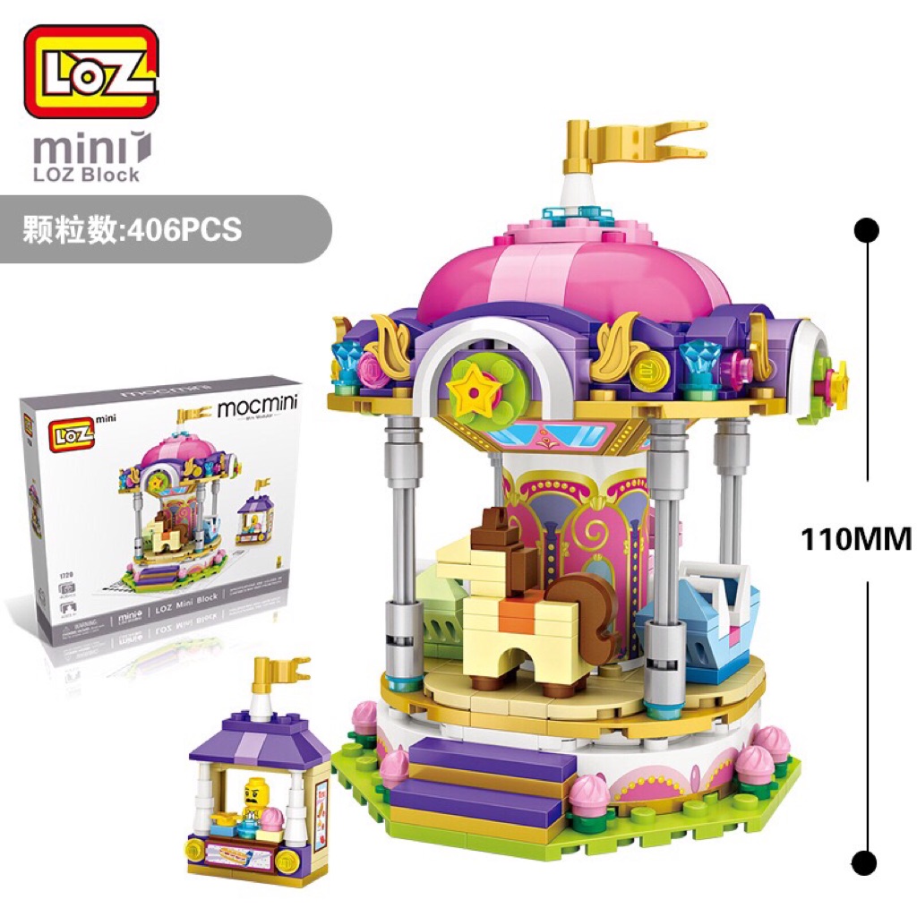 LOZ Bộ Đồ Chơi Lắp Ráp Mô Hình Công Viên Mini Cho Bé