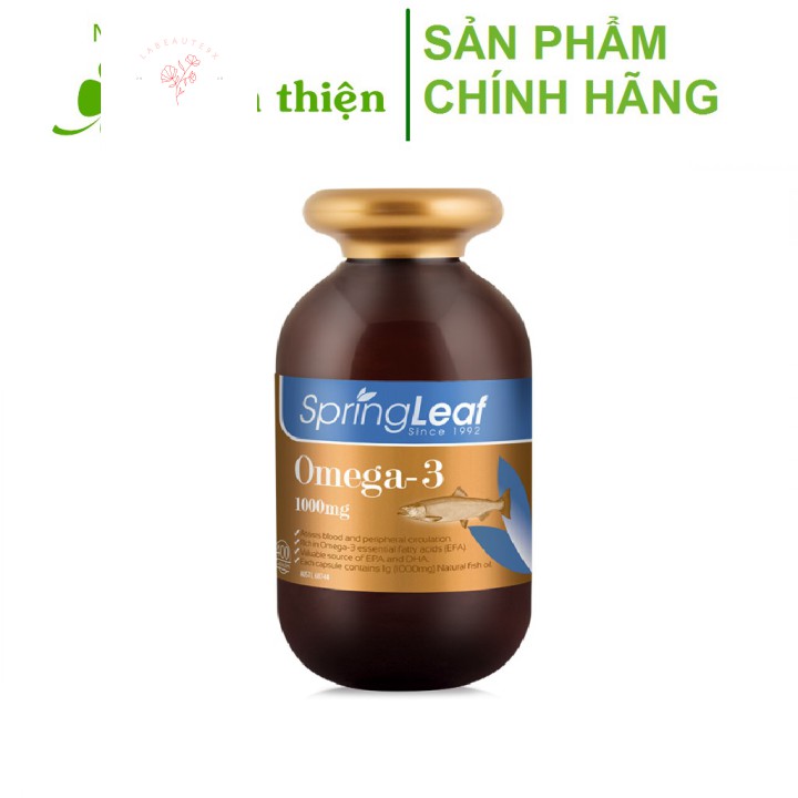 [Mã chiết khấu giá sỉ sản phẩm chính hãng] Dầu cá SpringLeaf Omega 3 1000mg – Hỗ trợ bổ não, sáng mắt, giảm cholesterol