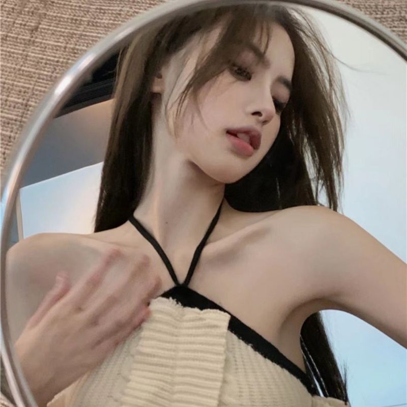 COZOK Áo Tank Top Dệt Kim Không Tay Thiết Kế Quyến Rũ Cho Nữ