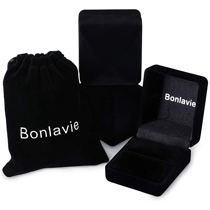 Nhẫn Cưới Nam BONLAVIE 8mm Mặt Vòm Đánh Bóng Cao 100% Vonfram Cỡ 7-12