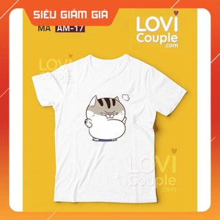 🔥XẢ HÀNG🔥 ÁO ĐÔI - Áo thun in mèo AMI bụng bự AM17-24 - LoviCouple - Có FeedBack