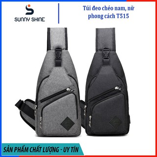 Túi đeo chéo nữ vải canvas phong cách thể thao, nhiều ngăn tiện lợi chống nước T515