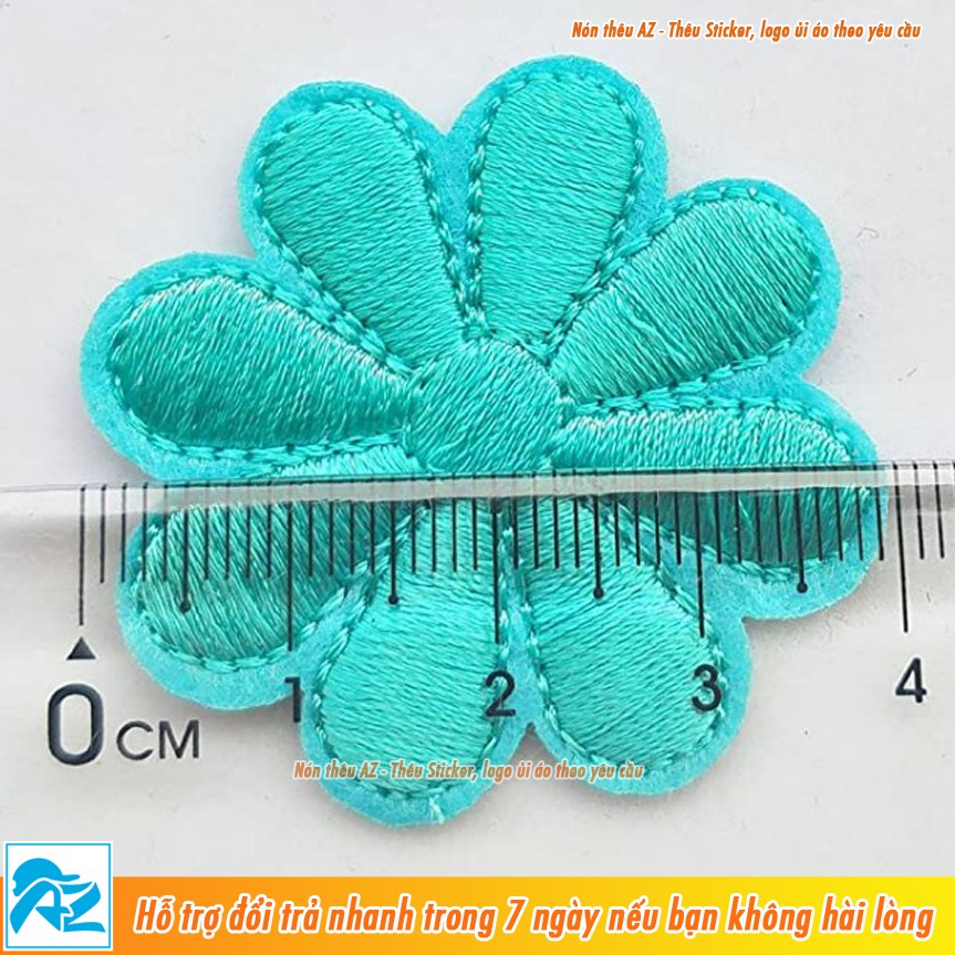 Sticker ủi thêu hình bông hoa 8 cánh - Patch ủi vá quần áo thun sơ mi balo S52