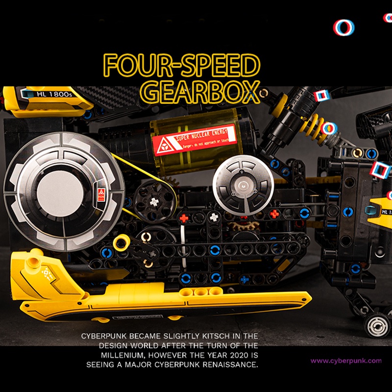 Đồ chơi Lắp ráp Mô hình xe máy 1:5 Harley Punk 2077 Motorcycle K box 10506