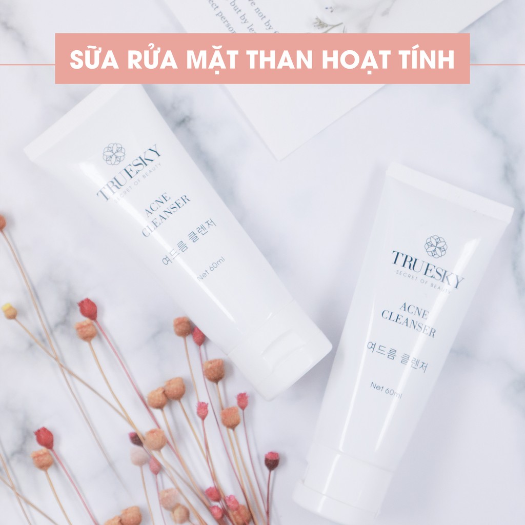 Sữa rửa mặt tạo bọt than hoạt tính Truesky dạng tạo bọt 60ml - Ance Cleanser