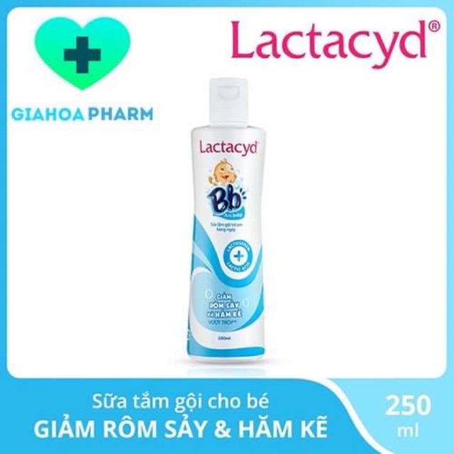 Lactacyd Bb - Sữa tắm gội hàng ngày cho bé giảm rôm sảy, hăm kẽ 250ml