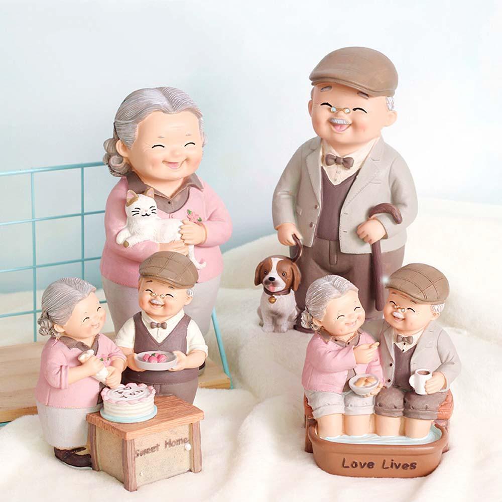 YIYU Mô Hình Ông Bà Lão Màu Vàng Dùng Trang Trí Nhà Cửa / Tiệc Cưới DIY