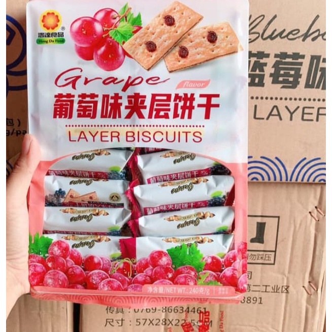 Gói bánh quy Layer kẹp mứt hoa quả 240gr