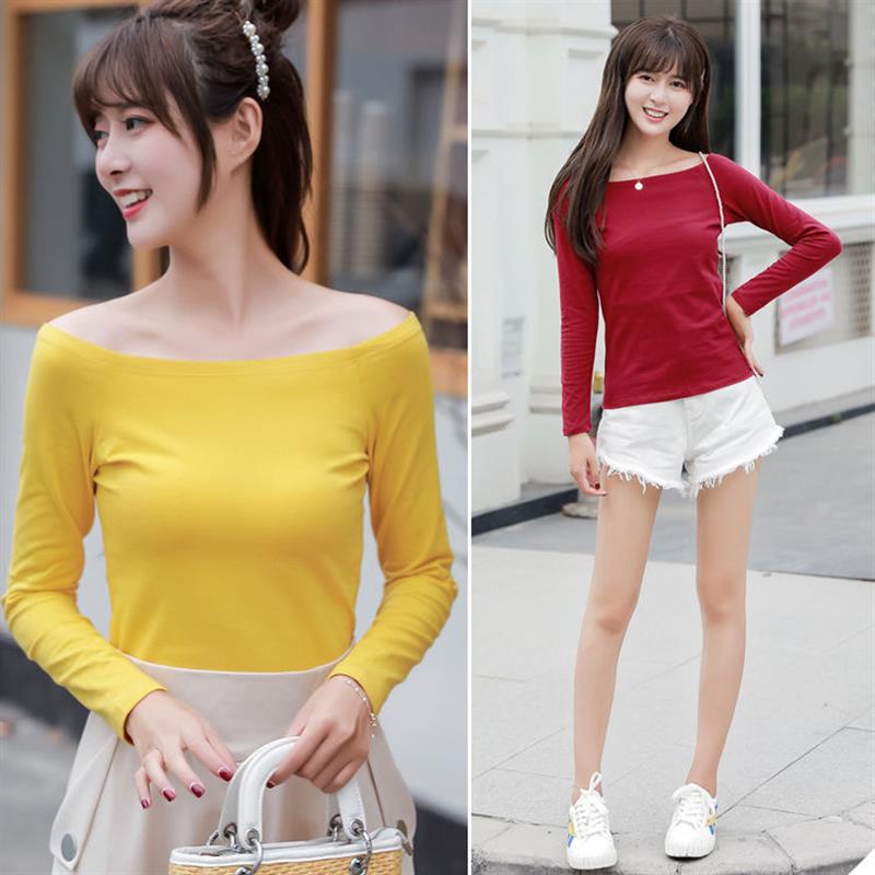 Áo Thun 95% cotton Tay Dài Cổ Tròn Màu Trơn Dễ Phối Đồ Thời Trang Cho Nữ Sinh 12.23