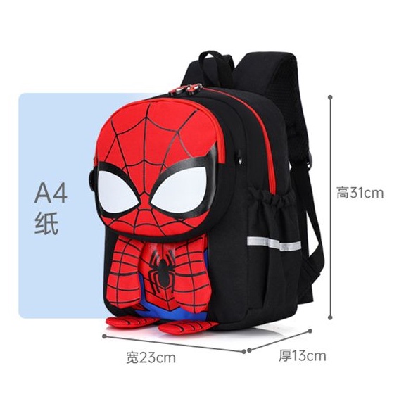 Balo Đi Học Họa Tiết Hoạt Hình Spiderman iron man Thời Trang Cho Trẻ Em