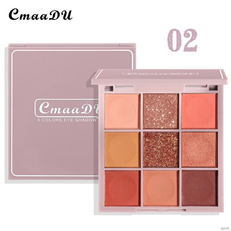 Bảng Phấn Mắt Cmaadu 9 Màu Lì Và Ánh Ngọc Trai Trang Điểm Kháng Nước Tiện Dụng