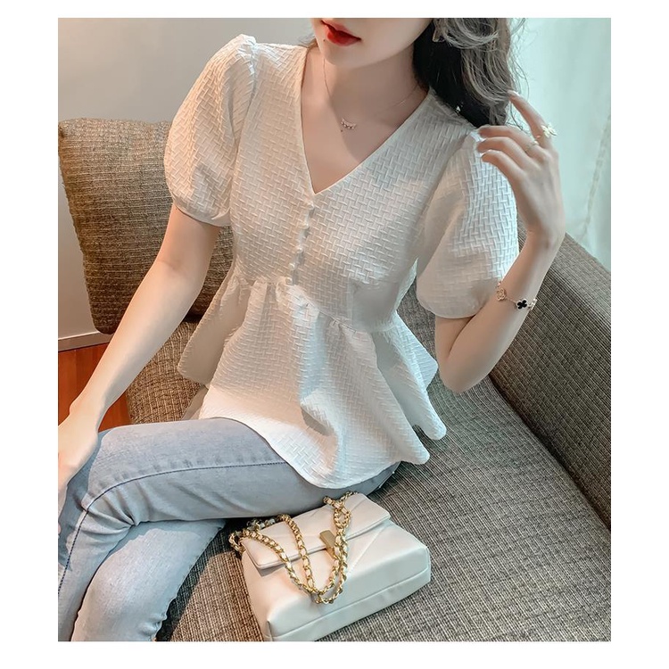 Áo chiffon Nữ Ngắn Tay Phong Cách Phương Tây Thời Trang Mùa Hè