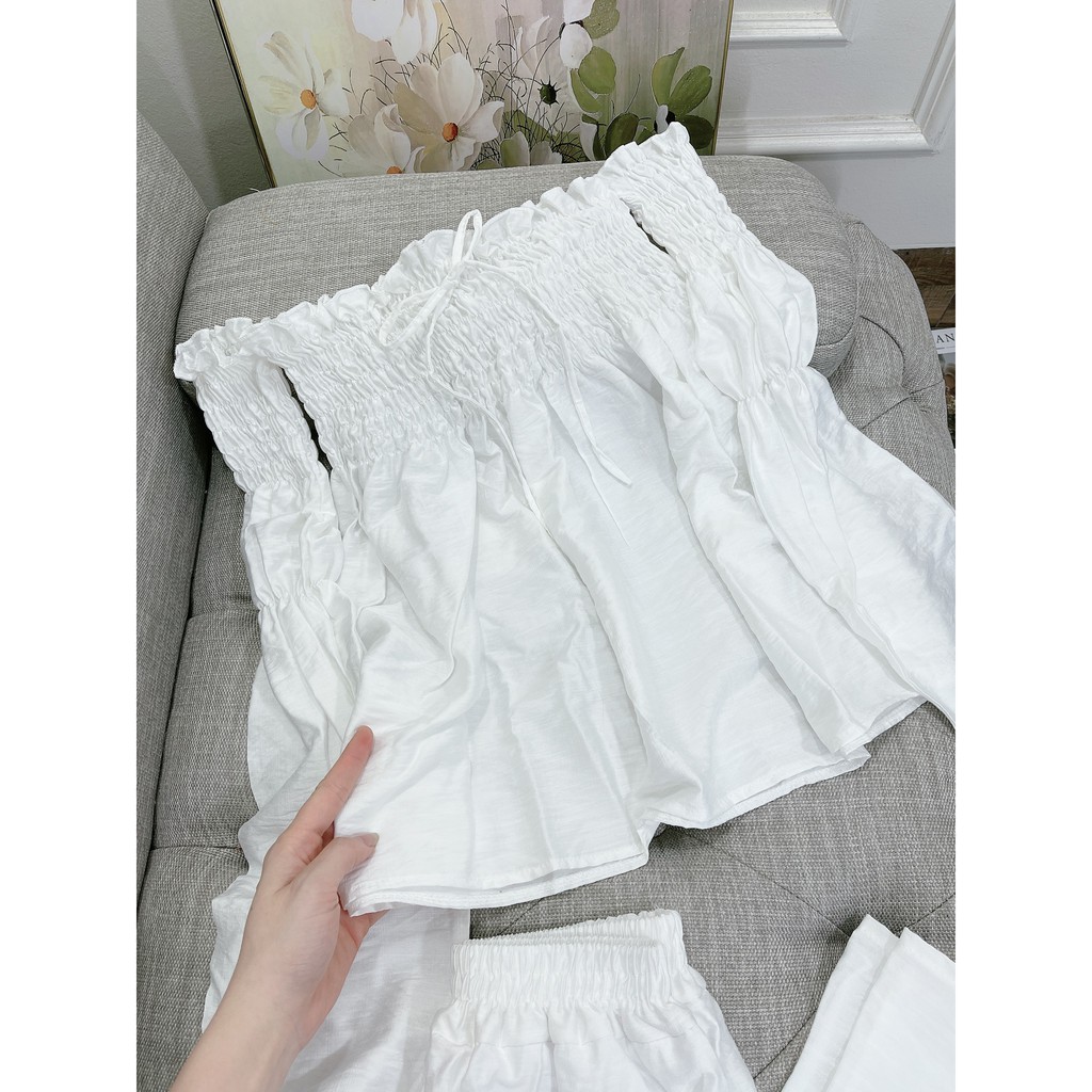 Set đồ nữ cá tính, set quần lửng áo sơ mi, áo quây, áo thun đi chơi sang chảnh mùa hè đẹp 8A00014 | BigBuy360 - bigbuy360.vn