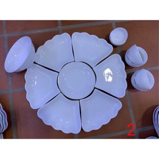 Bộ đĩa hoa mặt trời và cuốn thư Bát Tràng-7 món HÀNG LOẠI 1