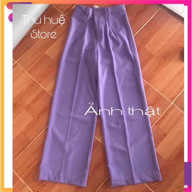 Quần Ống Rộng Lưng Cao Chất Vải Dày Dặn Chuẩn From