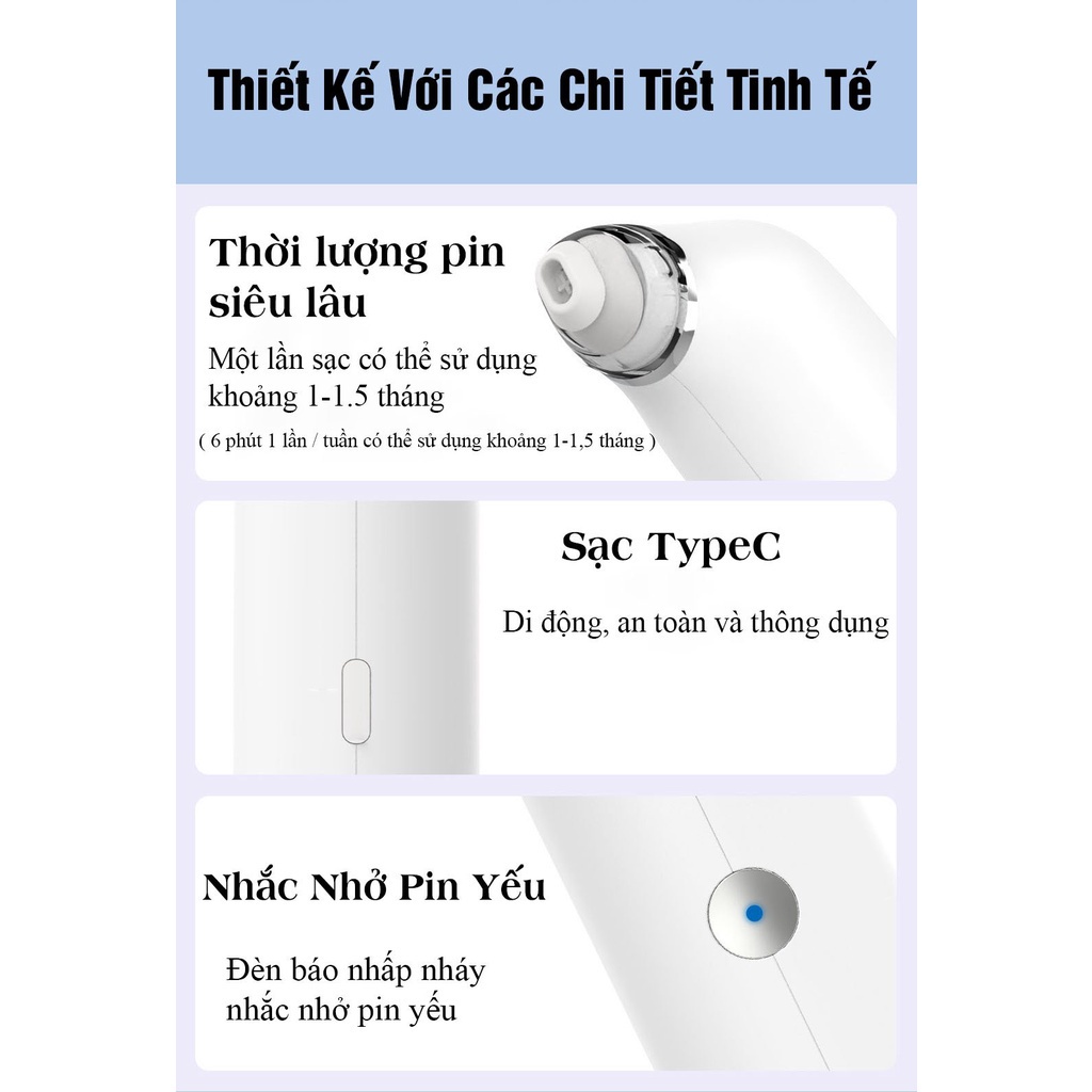 Máy Hút Mụn Xiaomi DOCO Đa Năng Thế Hệ Mới - Hút Mụn Đầu Đen, Mụn Cám, Rửa Mặt - Phù hợp mọi loại da