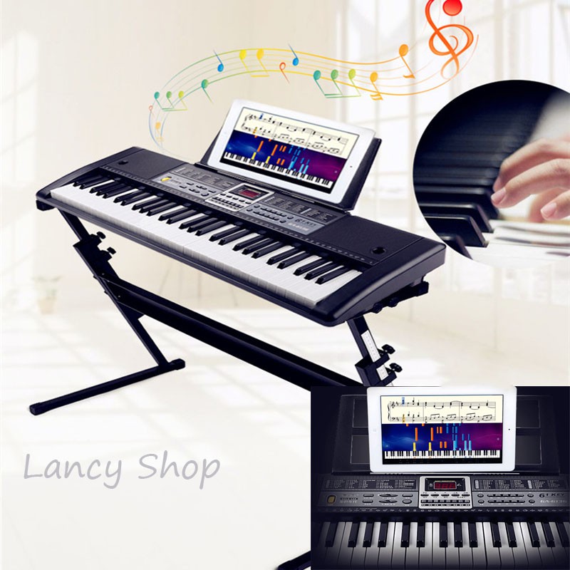 Đàn Piano Đàn 61 Phím Dành Cho Người Lớn Học Kèm Mic Sạc Giá Đỡ Âm Thanh Hay - Nhiều Chức Năng - L16 vt163