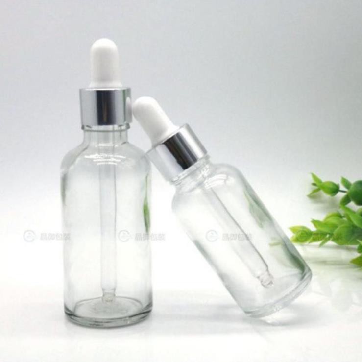 Lọ Chiết Serum ❤ TRÙM SỈ ❤ Lọ đựng tinh dầu 30ml Dày bóp giọt Khoen Bạc chiết serum , phụ kiện du lịch