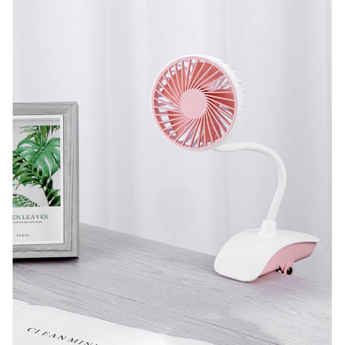 Quạt để bàn văn phòng đa năng xoay 360 độ kẹp bàn  Tích điện USB  Chế độ quạt êm  Quạt cực mát  Thiết kế tinh tế