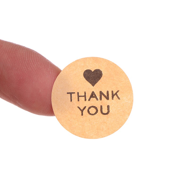 Cuộn 500 Hình Dán Chữ thank you with heart Dùng Trang Trí Sổ Tay diy
