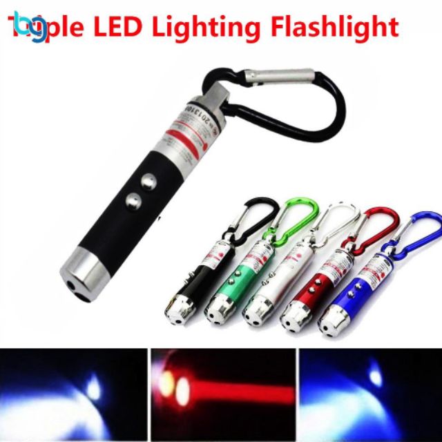 Móc khoá bút laser 3 chế độ chiếu sáng