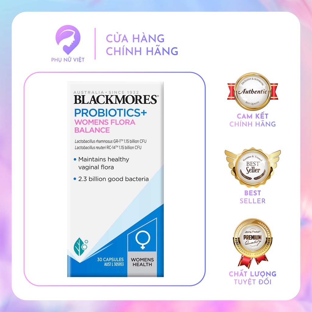 -Men Vi Sinh phụ nữ probiotic for women flora 30 - Viên cân bằng lợi khuẩn - Blackmores Probiotics+ Women