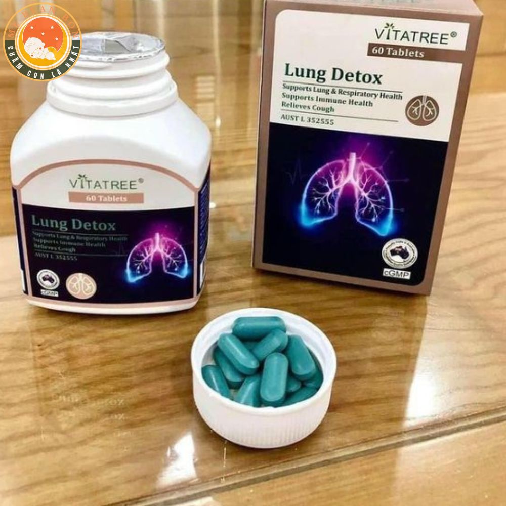 Viên uống Vitatree Lung Detox 60 viên của Úc giúp giải độc phổi