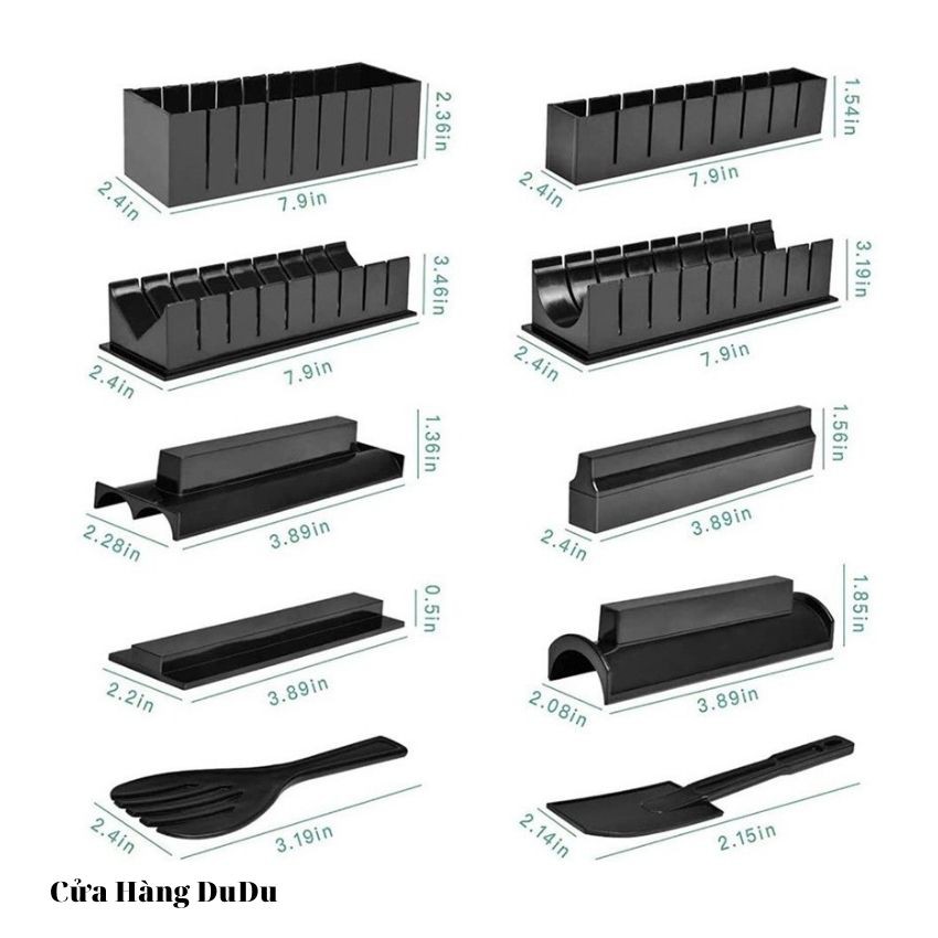 🌻 Bộ Khuôn Làm Kimbap Sushi 11 Món Nhựa Cao Cấp [HOÀN XU] Dụng Cụ Làm Cơm Cuộn Rong Biển An Toàn Sức Khoẻ NC5050 🌻