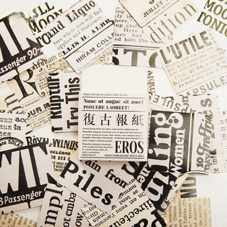 Suuuny Bộ 46 Sticker Miếng Dán Trang Trí Hình Tờ Báo Phong Cách Vintage