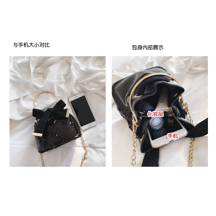 Túi Đeo Vai Mini Đính Kim Sa Lấp Lánh Phong Cách Hàn Quốc