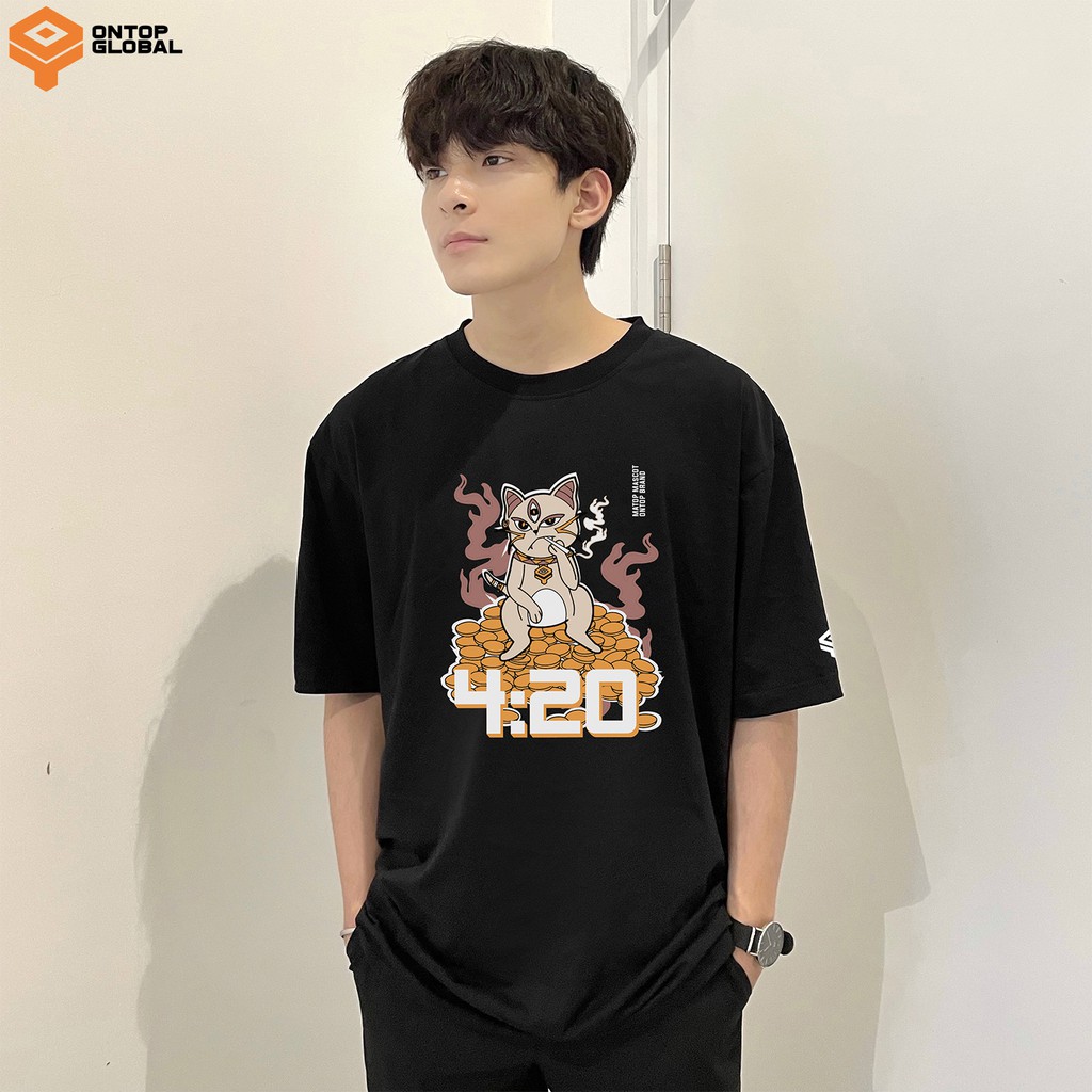 Áo thun local brand chính hãng tay lỡ form rộng nam nữ màu đen ONTOP - 420 Matop | BigBuy360 - bigbuy360.vn