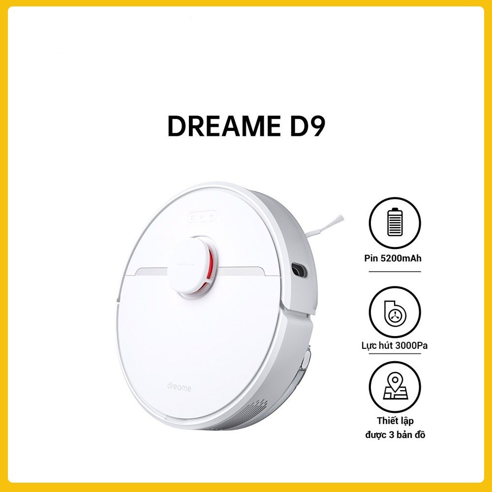 Robot Hút Bụi Lau Nhà Dreame D9 Lực Hút 3000 PA Bản Quốc Tế