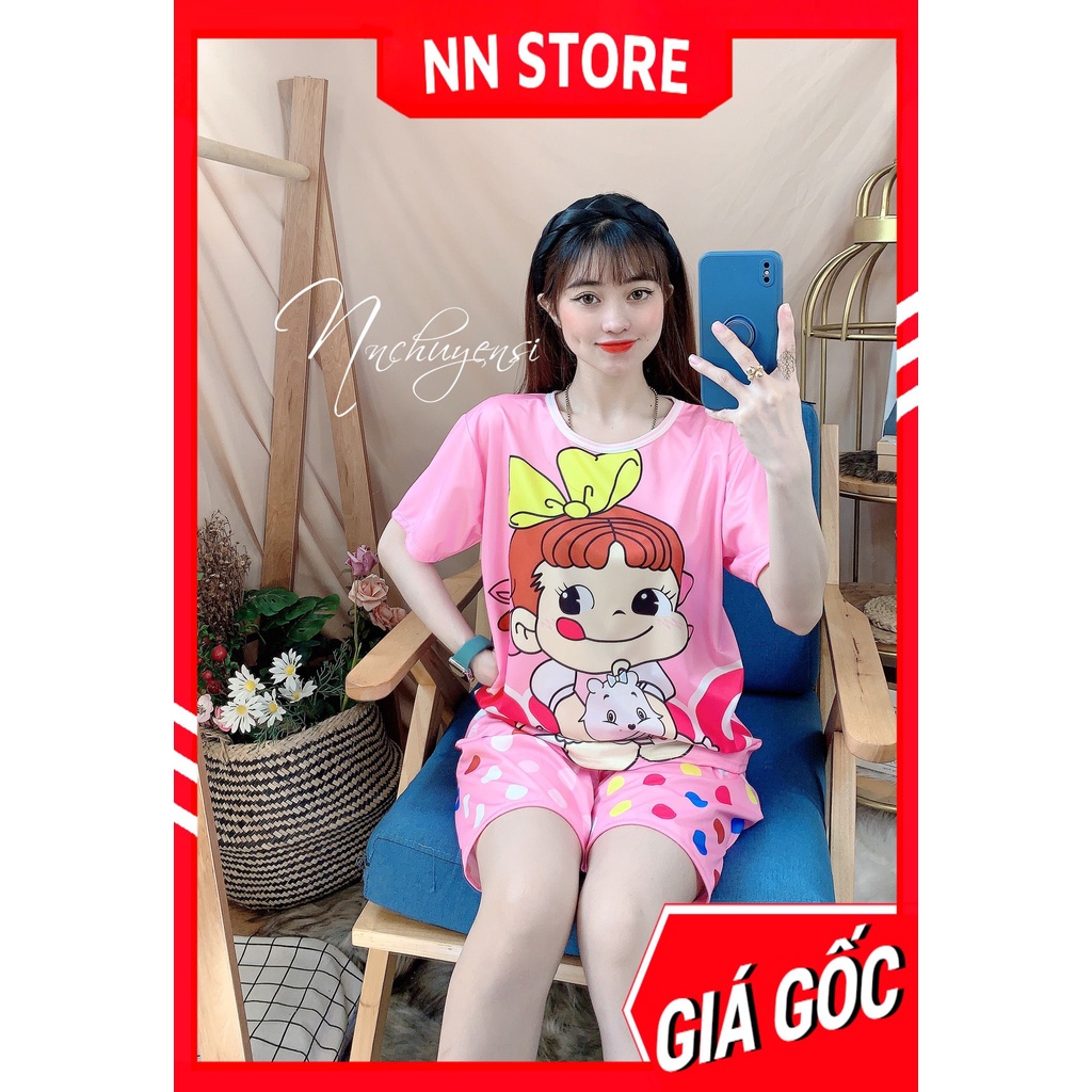 Đồ bộ bé gái mặc nhà chất thunmềm mịn mát size đến 70kg in hình doremon bò sữa hoạt hình dễ thương DBRBD FULL SIZE