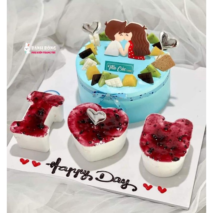 Bộ Khuôn Mica I LOVE YOU Set Cốc LOVE I love U đựng bánh Mousse ko kèm Hộp, loại Kèm Hộp Mica LOVE ở link khác