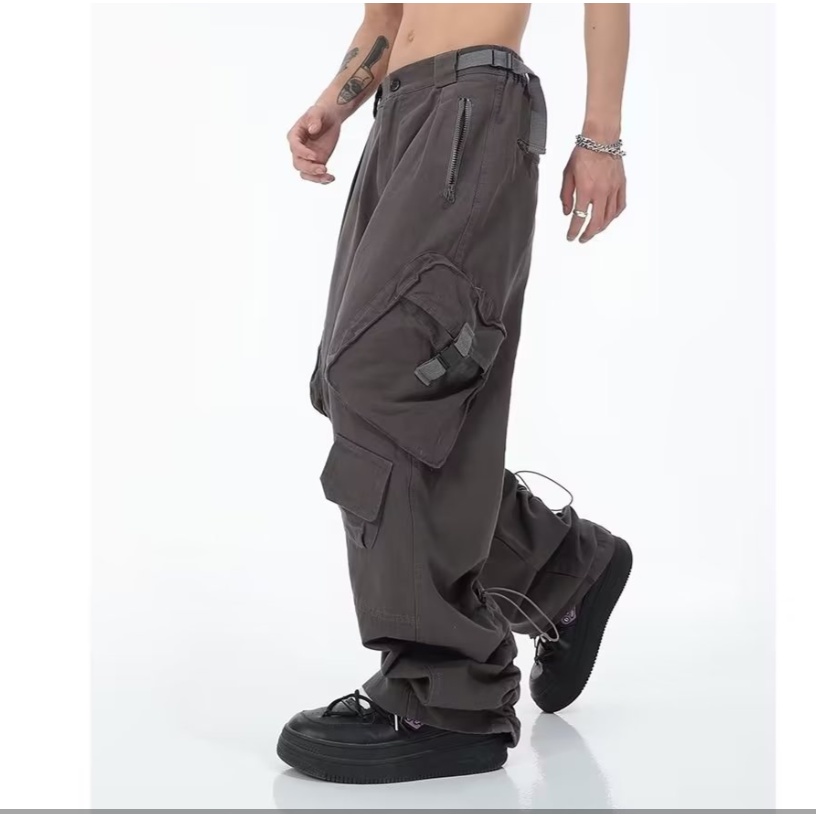 Quần Dài Phối Túi Lớn Phong Cách hiphop Đường Phố Cho Nam Và Nữ