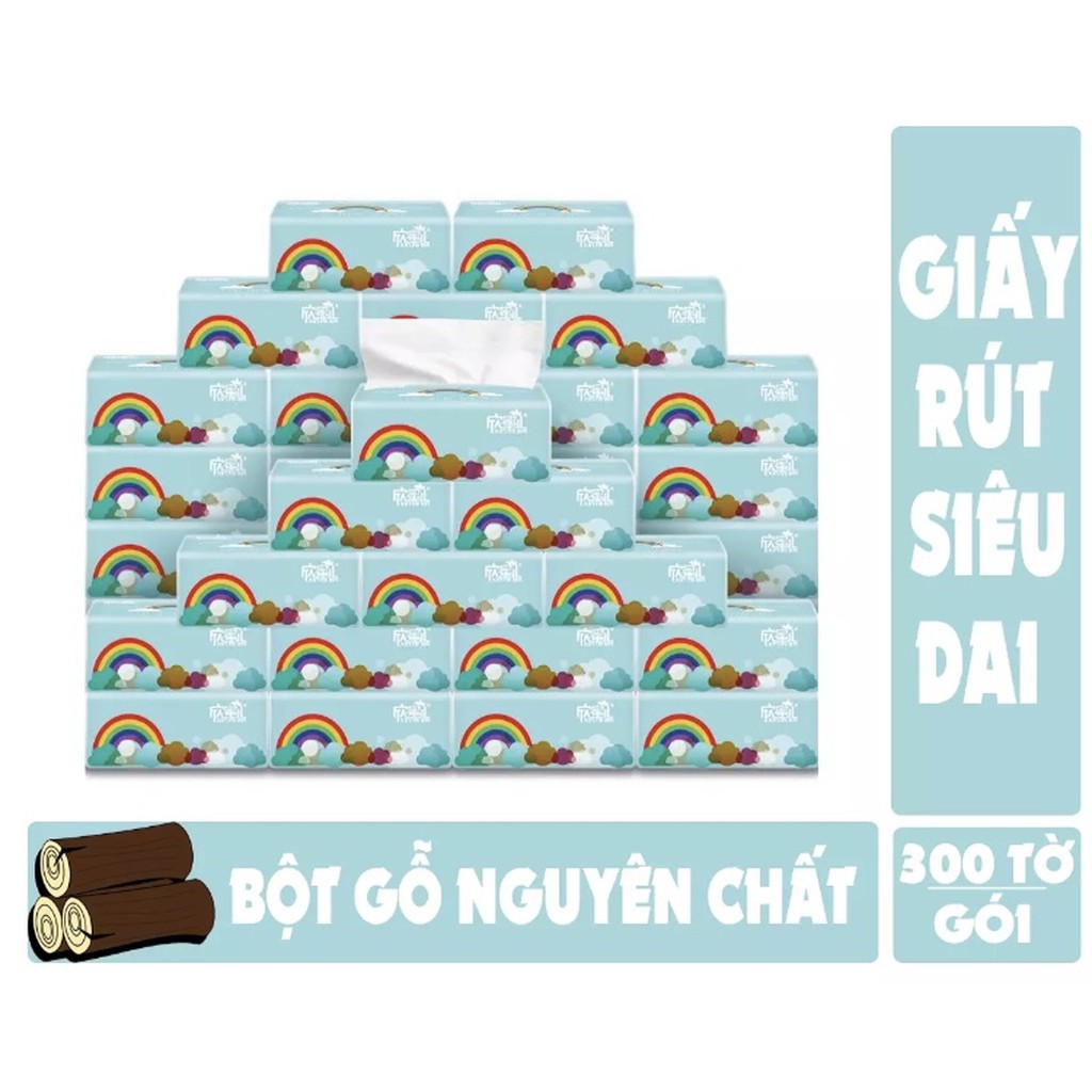 Giấy ăn hình con thỏ 40 gói, cầu vồng 30 gói, gấu trúc sipiao nội địa 6021 30 gói