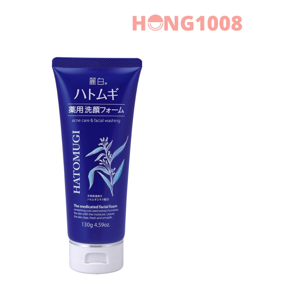 Sữa rửa mặt ý dĩ  Hatomugi Acne care &amp; facial washing 130g Nhật Bản - ngăn ngừa mụn dưỡng ẩm và sáng da