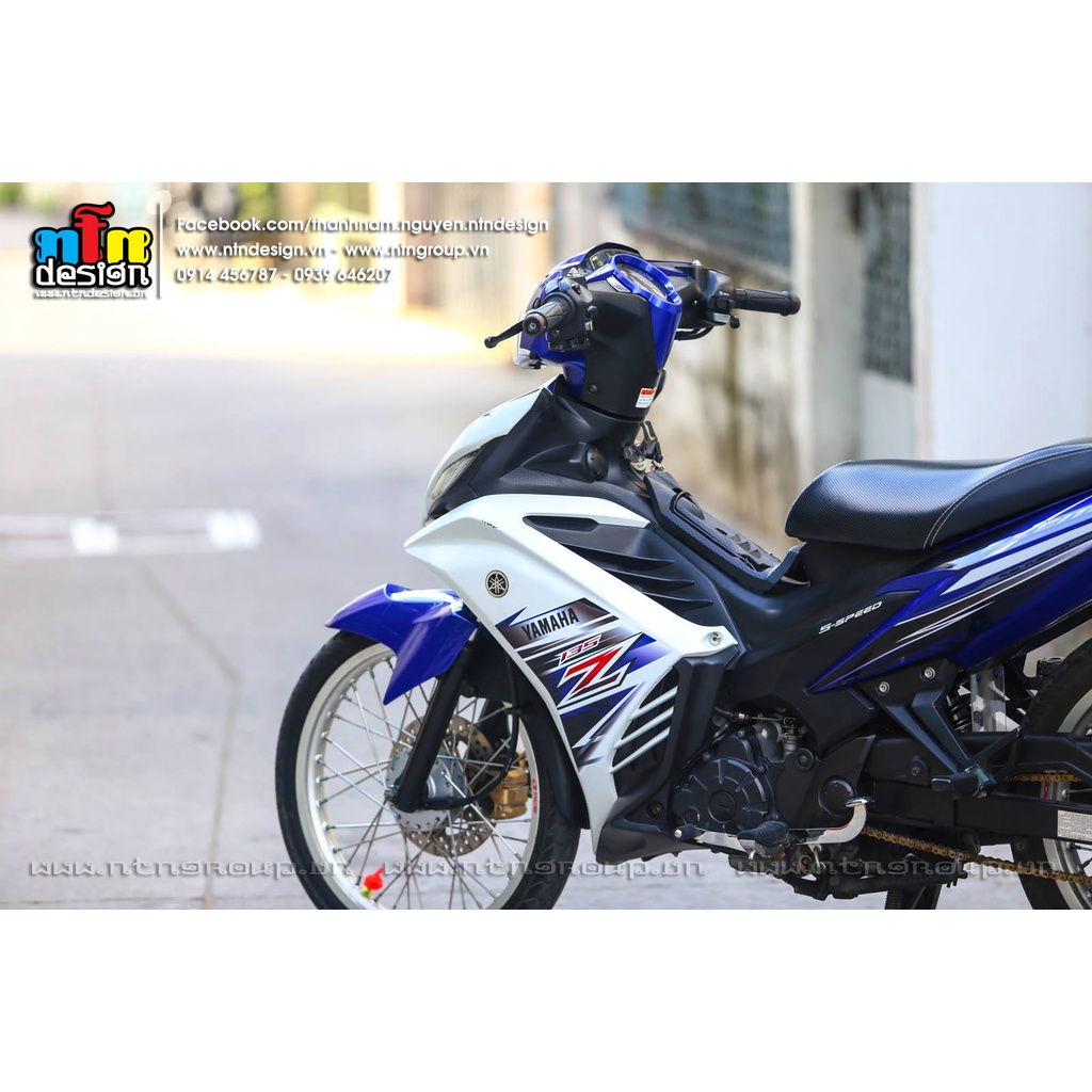 Tem Rời Dán Xe Exciter 135 Mẫu Trắng Xanh GP Chữ Z Cực Đẹp, Hàng 3 Lớp Chất Lượng Cao