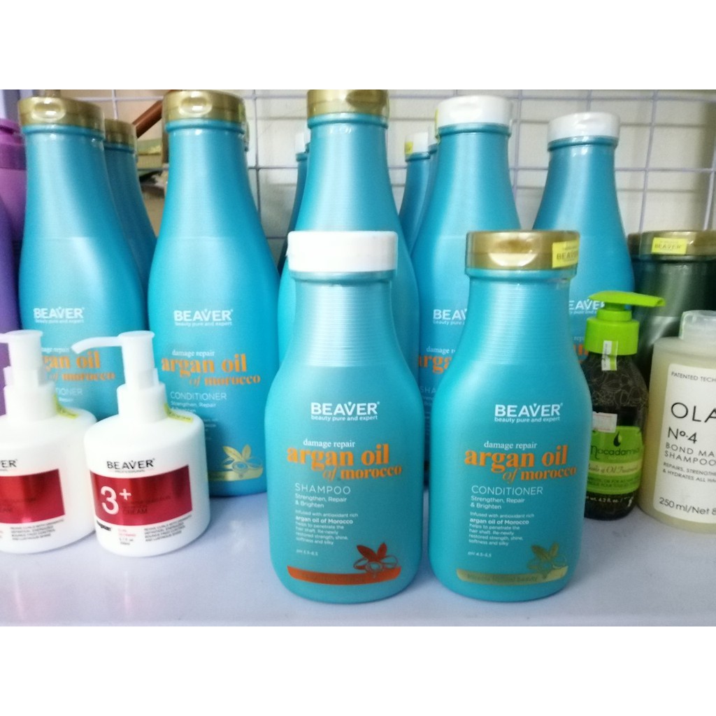 Bộ Dầu Gội & Xả Sieu Mượt Phục Hồi Tóc Hư Tổn Beaver Argan 350ML-Chính Hãng
